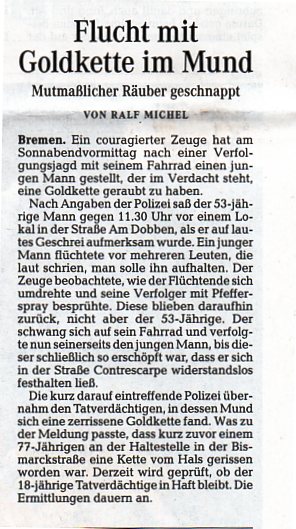 Weser Kurier, 7.8.2017, Seite 12